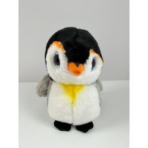 Ty Beanie Boos Pongo Penguin Plush Toy Small Black White Grey Blue Glitter Eyes